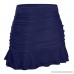 AOmahh Women's Skirted Bikini Bottom High Waisted Solid Color Shirred Bottom Ruffles Swim Skirt Navy B07MZT21WP
